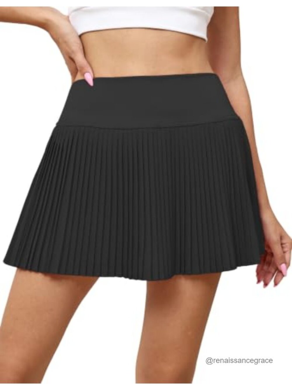 Pleated Mini Tennis Skort with Pockets & Built-in Shorts